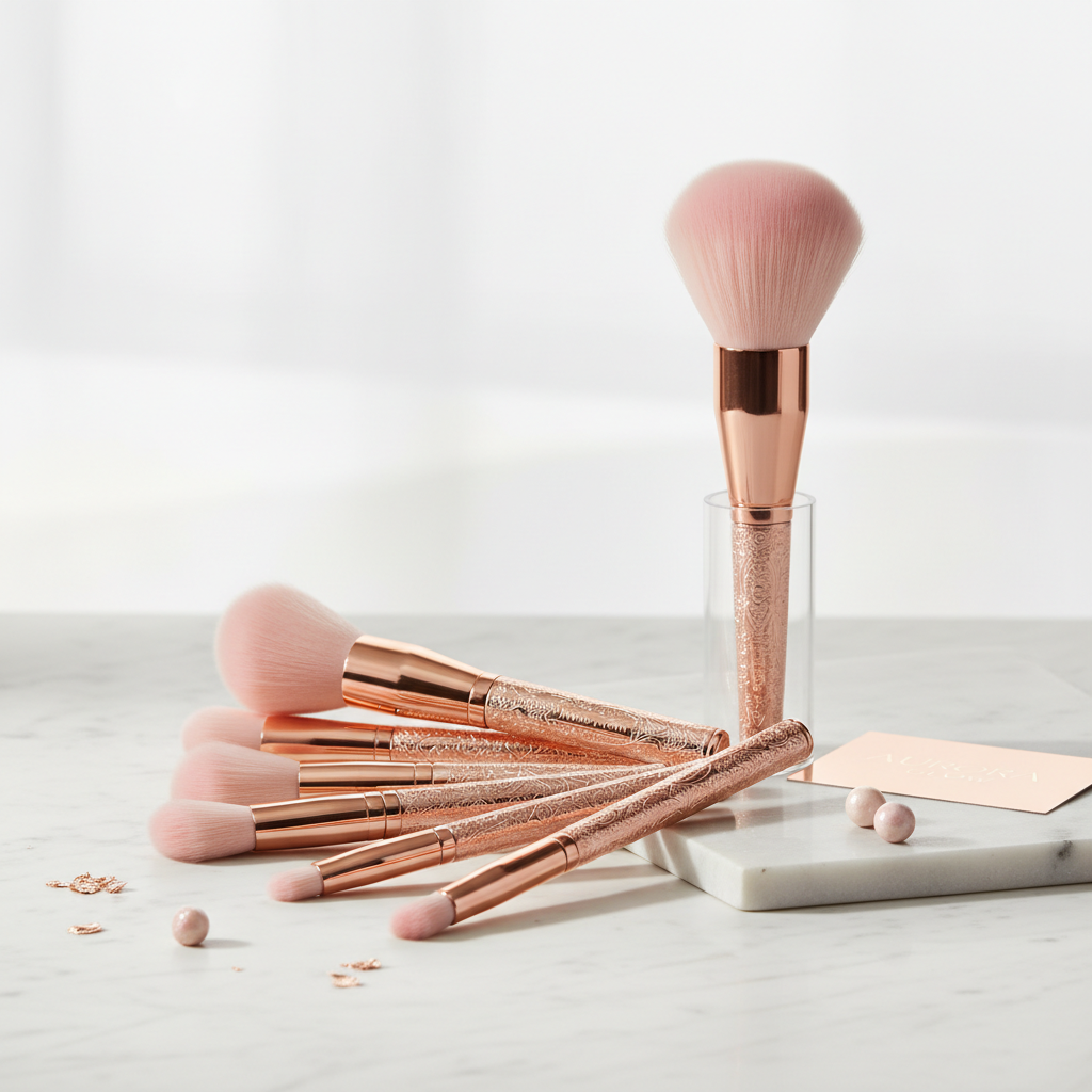 Luxury Rose Gold Makeup Brush Set